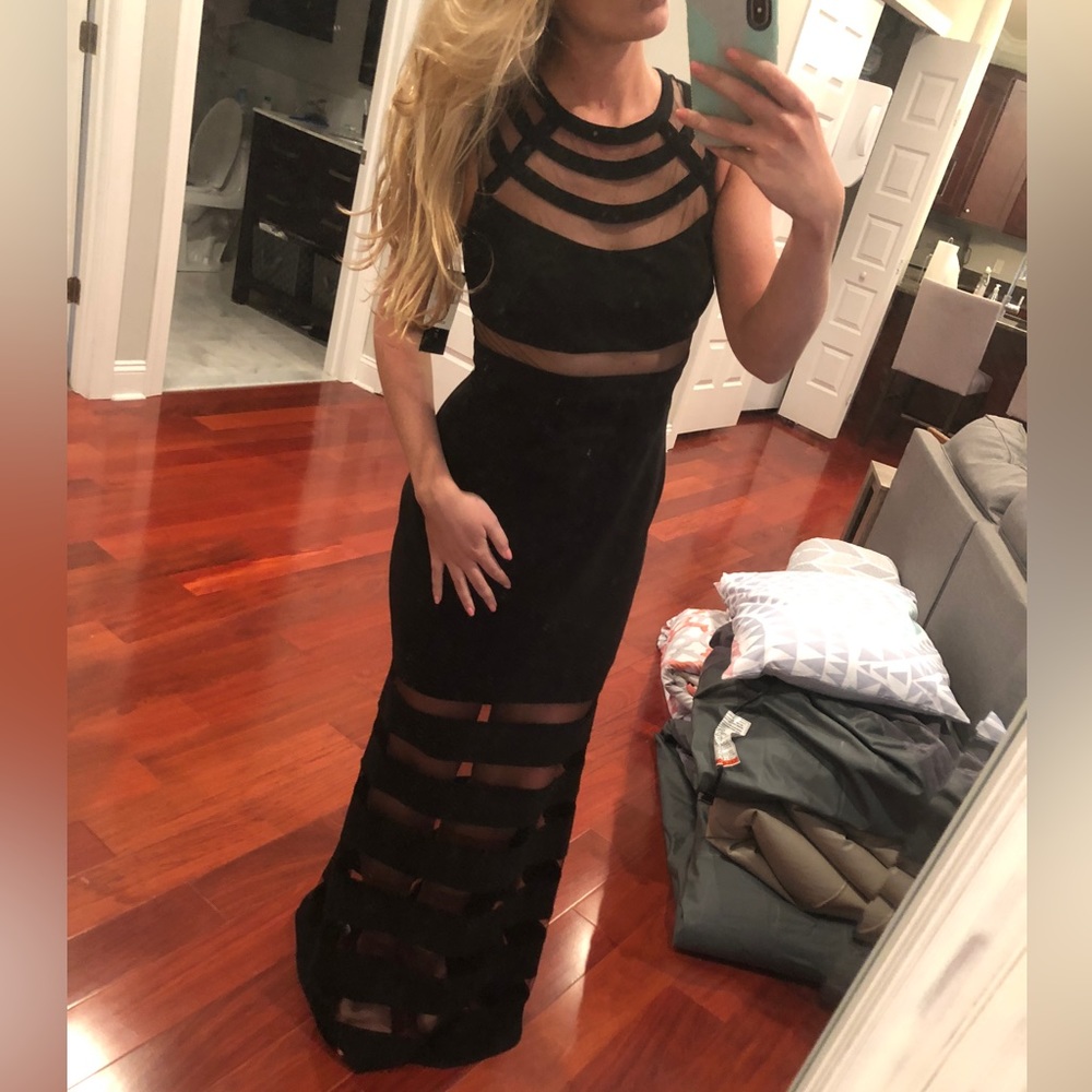 Betsy and Adam Black Cutout Gown